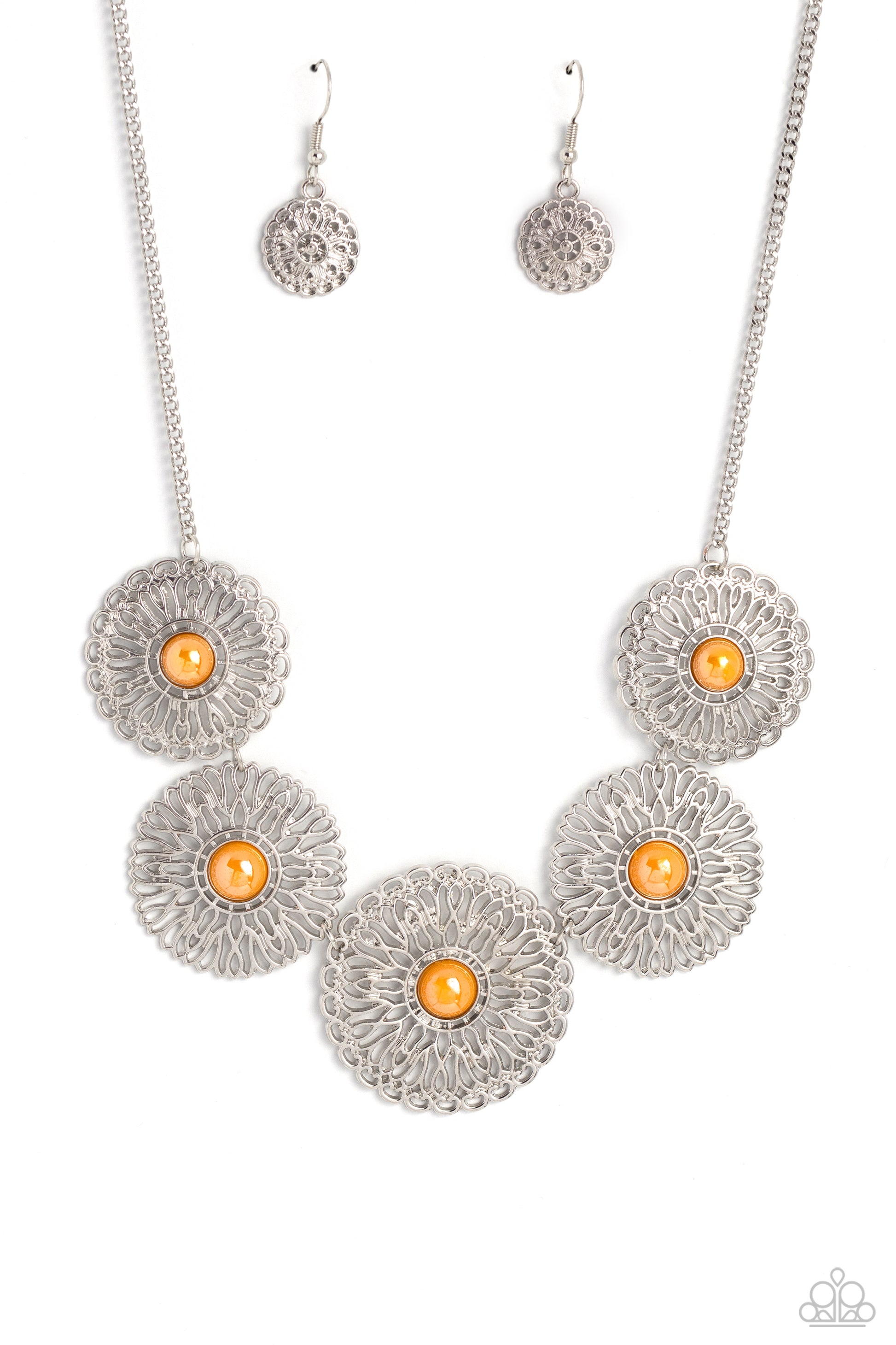 Chrysanthemum Craze - orange - Paparazzi necklace – JewelryBlingThing