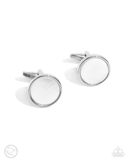 Circular Career - white - Paparazzi MENS cufflinks