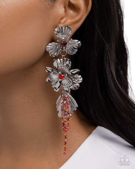 Classical Cadenza - red - Paparazzi earrings
