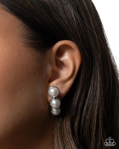 Classy Cinderella - white - Paparazzi earrings