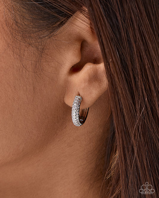 Classy Contrast - white - Paparazzi earrings