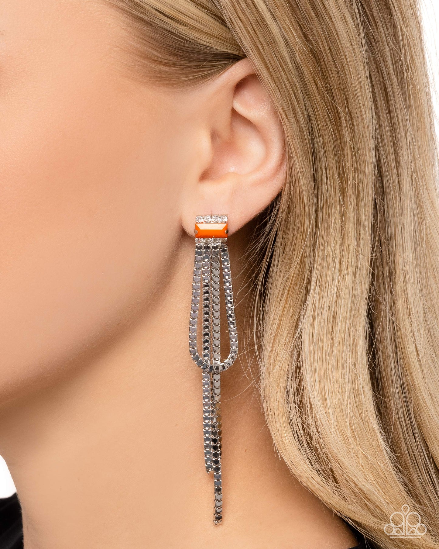 Classy Curves - orange - Paparazzi earrings