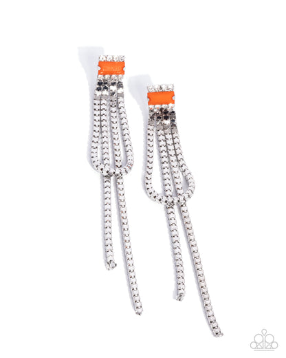 Classy Curves - orange - Paparazzi earrings