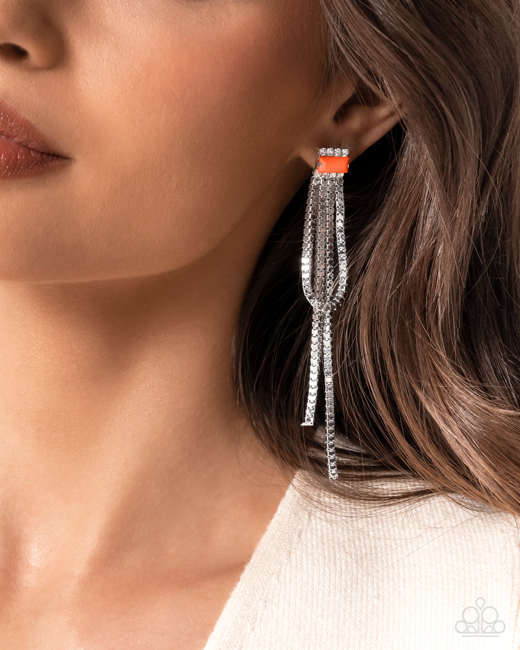 Classy Curves - orange - Paparazzi earrings