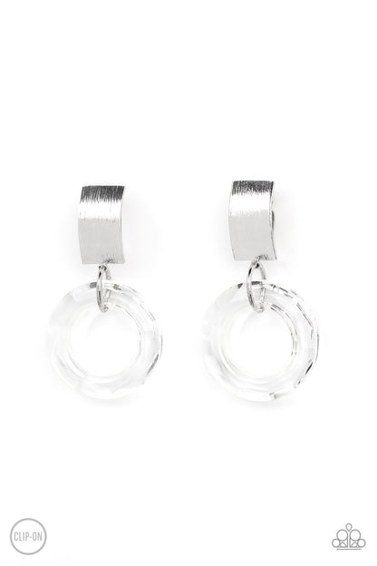 Clear Out! - white - Paparazzi CLIP ON earrings