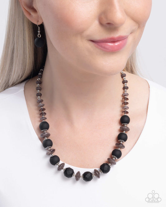 Cloudy with a Chance of CHARACTER - black - Paparazzi necklace