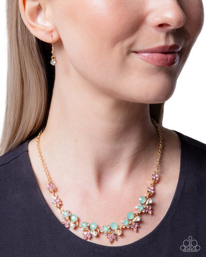 Clustered Cabaret - green - Paparazzi necklace