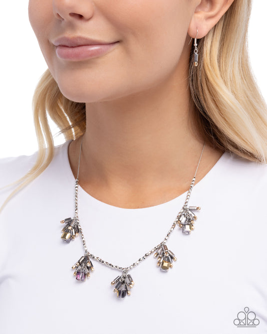Clustered Campaign - silver - Paparazzi necklace