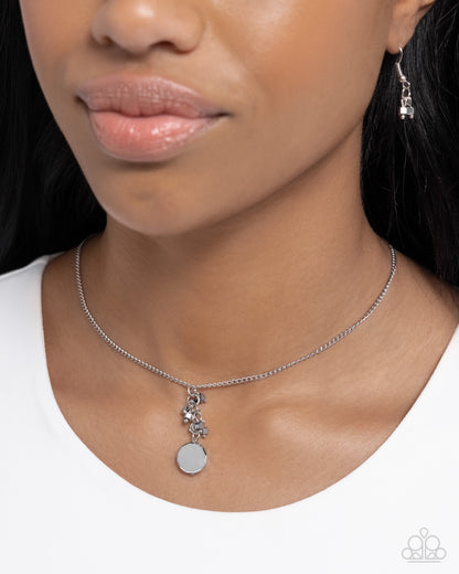 Clustered Candescence - silver - Paparazzi necklace