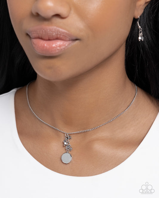 Clustered Candescence - silver - Paparazzi necklace