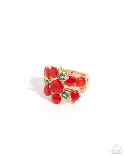 Clustered Color - red - Paparazzi ring