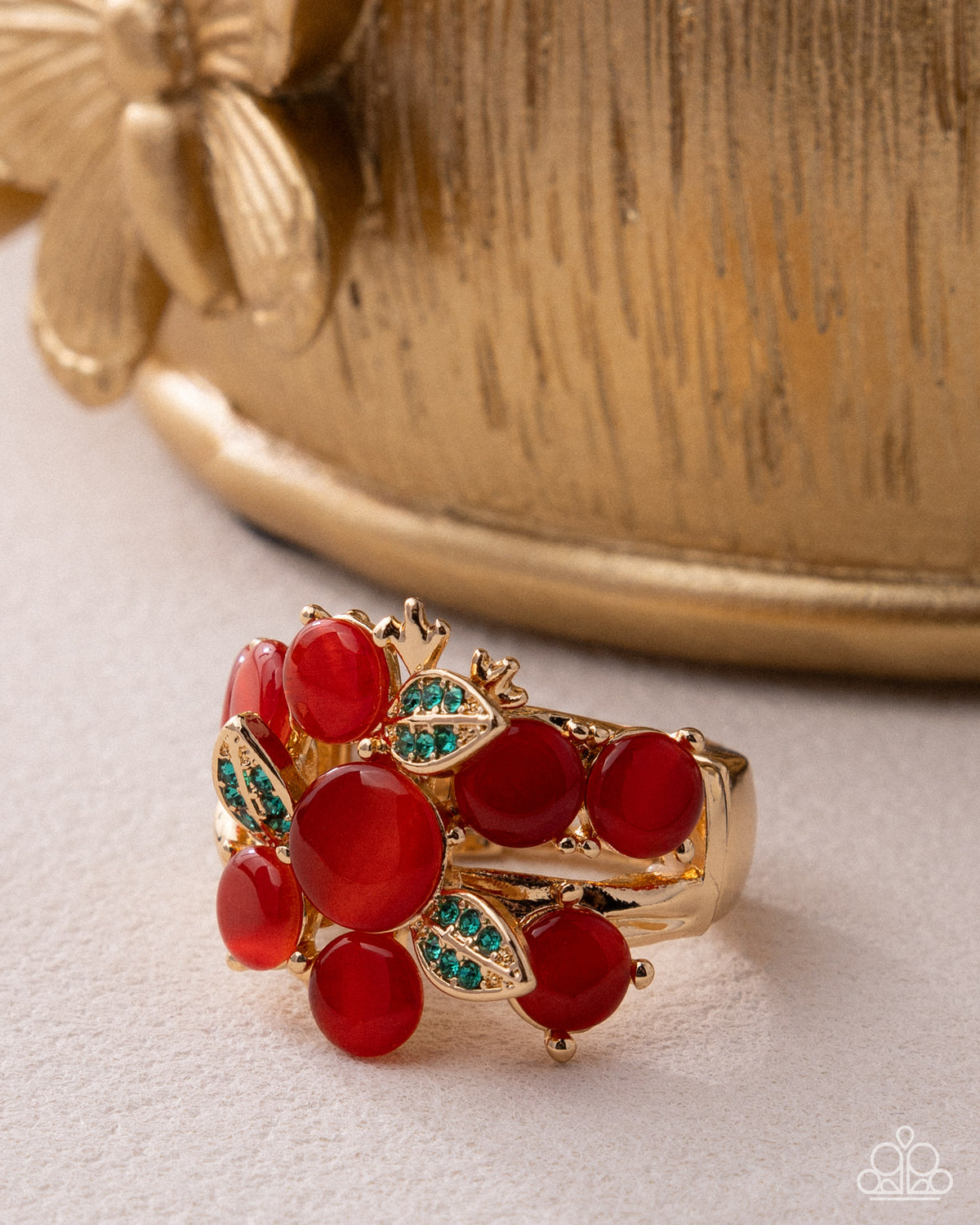 Clustered Color - red - Paparazzi ring