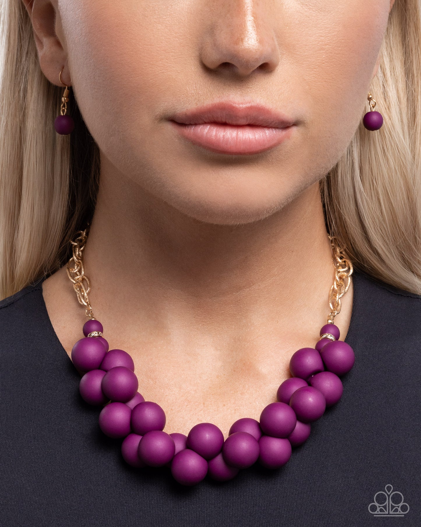 Clustered Court - purple - Paparazzi necklace