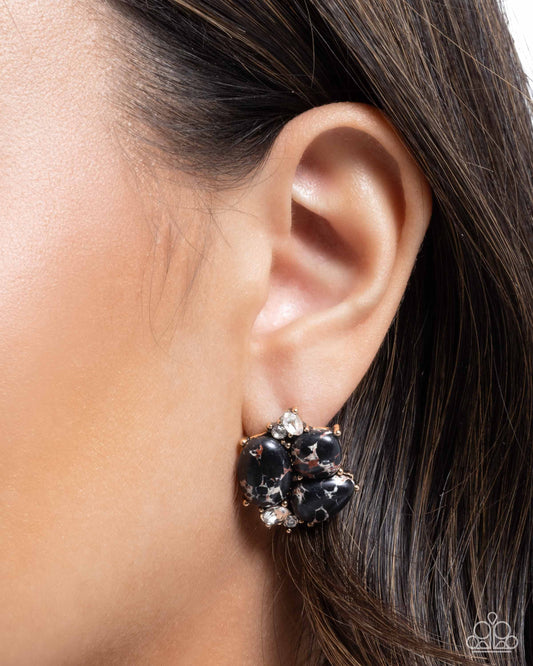 Clustered Creation - black - Paparazzi earrings