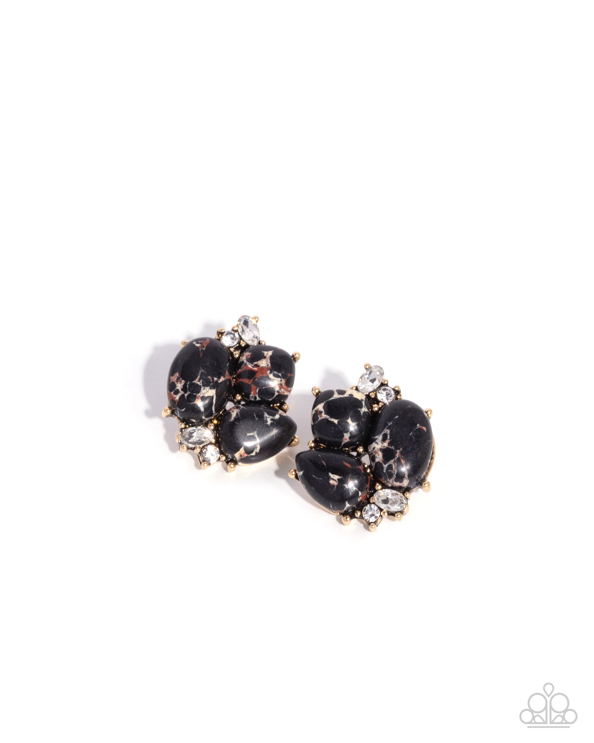Clustered Creation - black - Paparazzi earrings