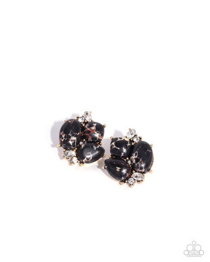 Clustered Creation - black - Paparazzi earrings