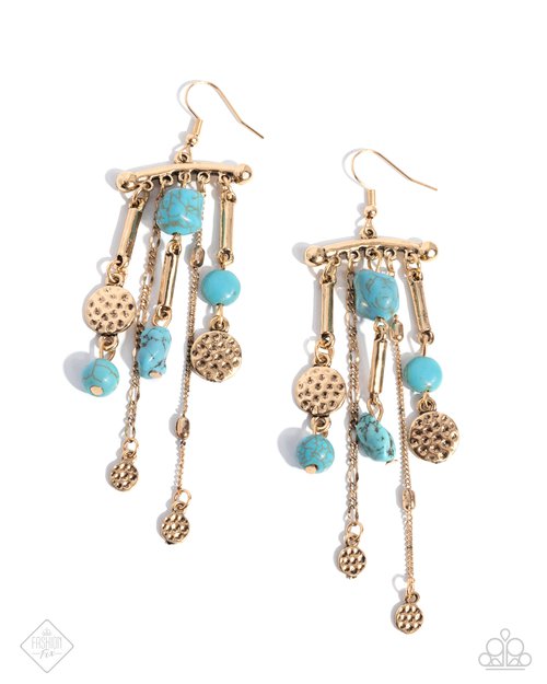 Coachella Cascade - blue - Paparazzi earrings