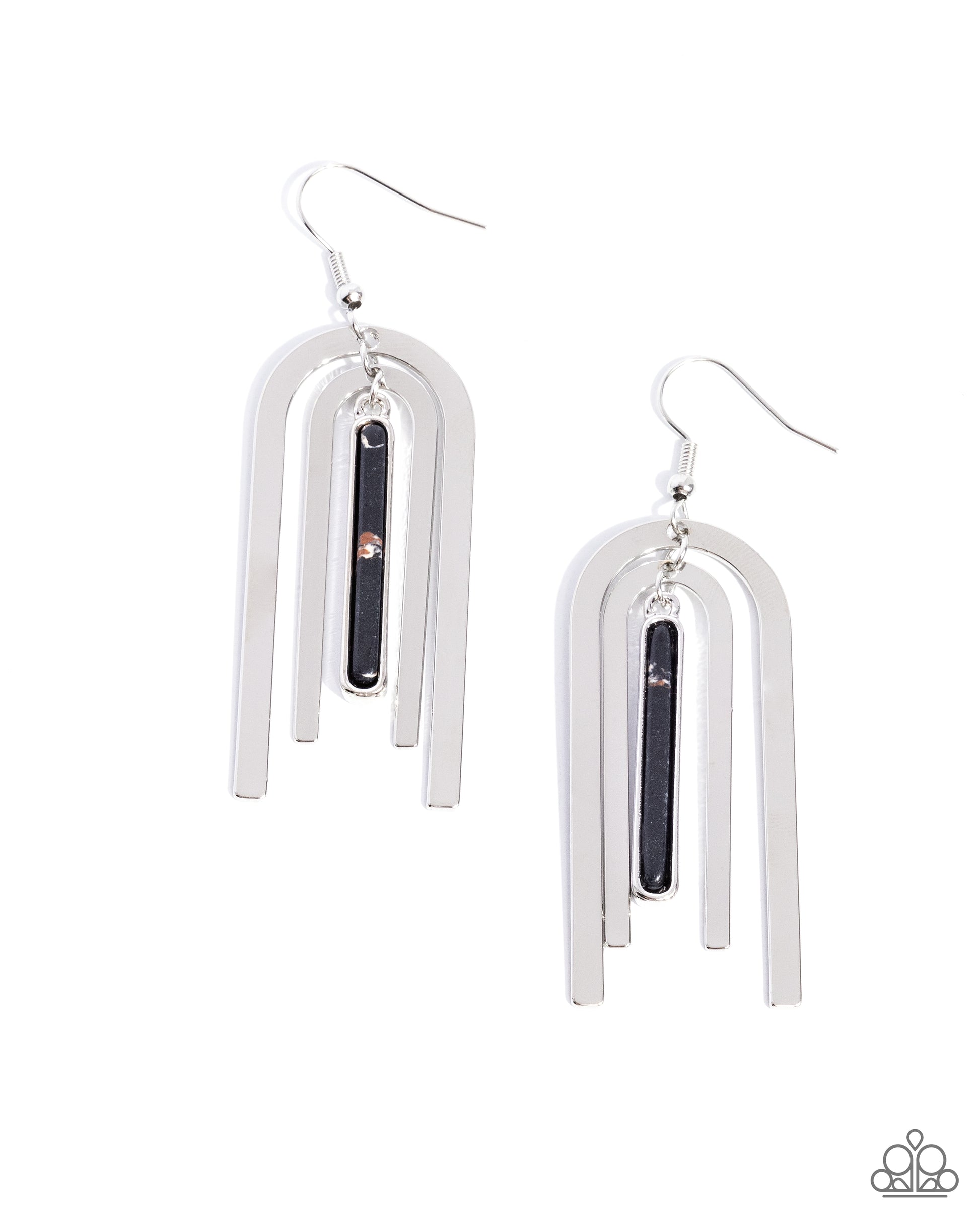 Coarse Conversation - black - Paparazzi earrings