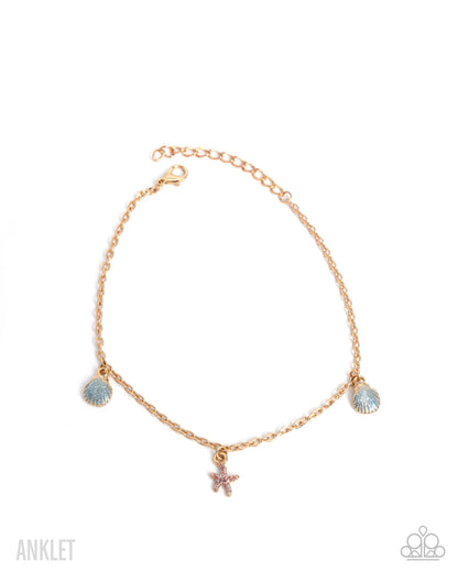 Coastal Celebrity - gold - Paparazzi anklet