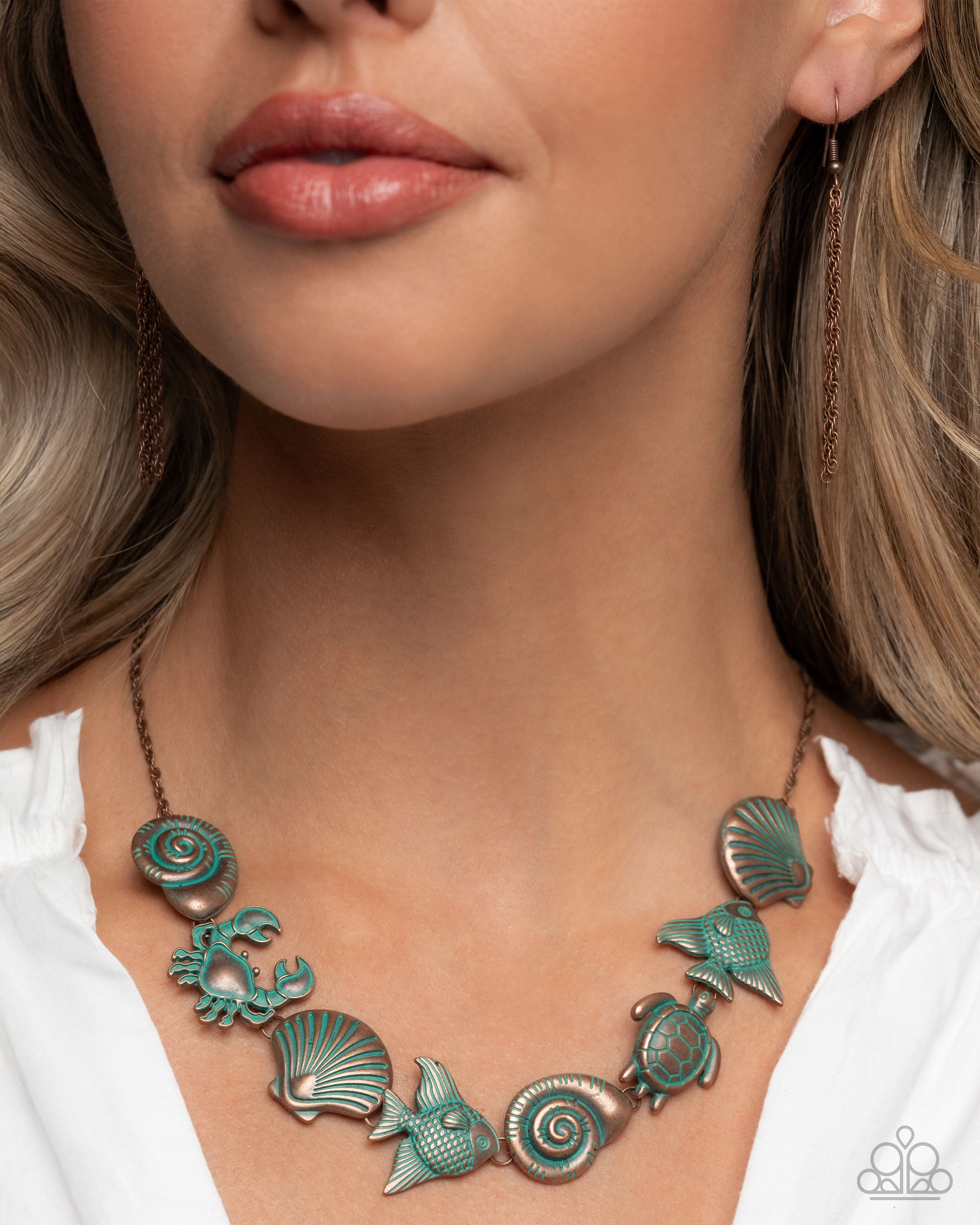 Coastal Shelf - copper - Paparazzi necklace – JewelryBlingThing