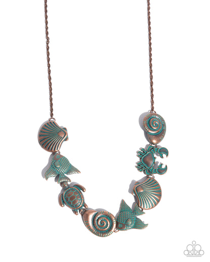 Coastal Shelf - copper - Paparazzi necklace