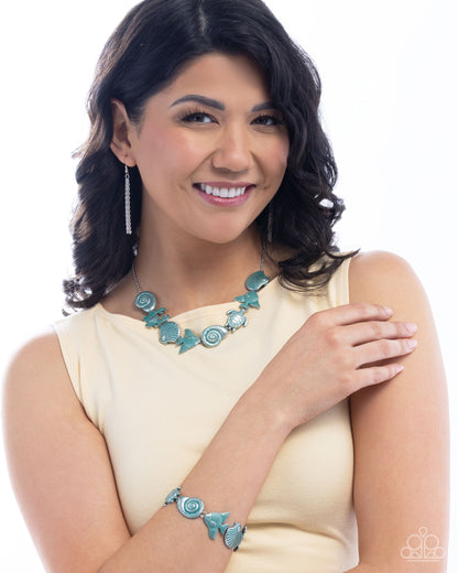 Coastal Shelf - blue - Paparazzi necklace