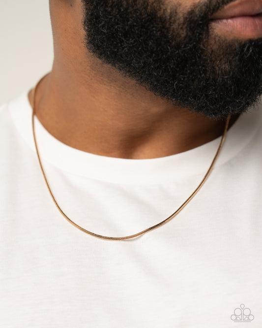 Coiled Captain - gold - Paparazzi MENS necklace