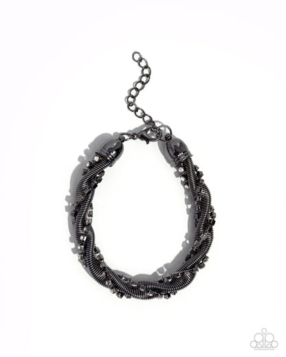 Coiled Champion - black - Paparazzi bracelet