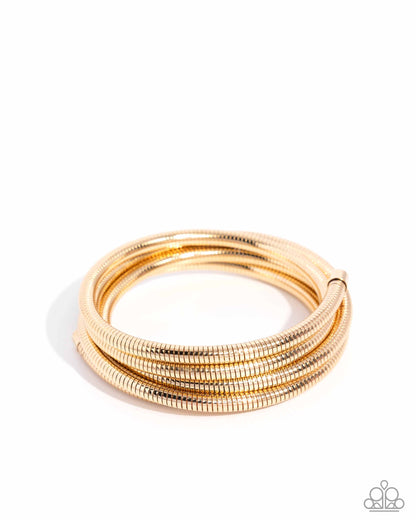 Coiled Command - gold - Paparazzi bracelet