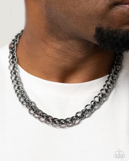 Coiled Conviction - black - Paparazzi MENS necklace