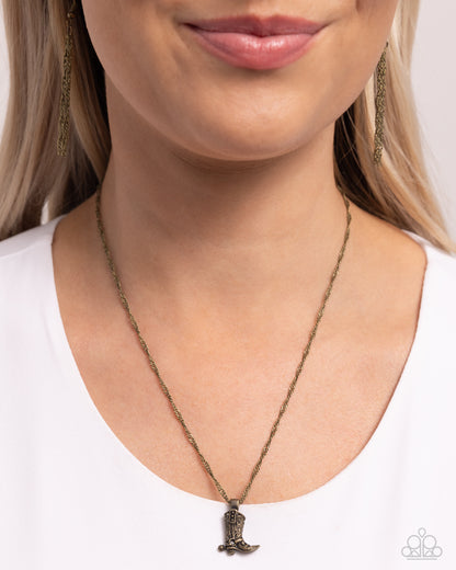 Collectable Cowboy - brass - Paparazzi necklace