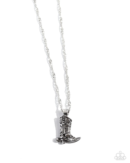 Collectable Cowboy - silver - Paparazzi necklace
