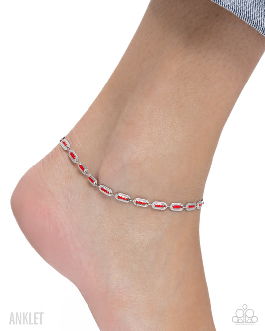 Color Run - red - Paparazzi anklet