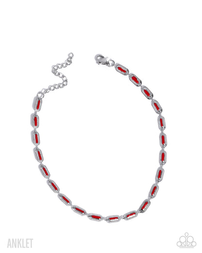 Color Run - red - Paparazzi anklet