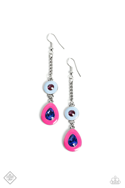 Colorblock Canvas - multi - Paparazzi earrings