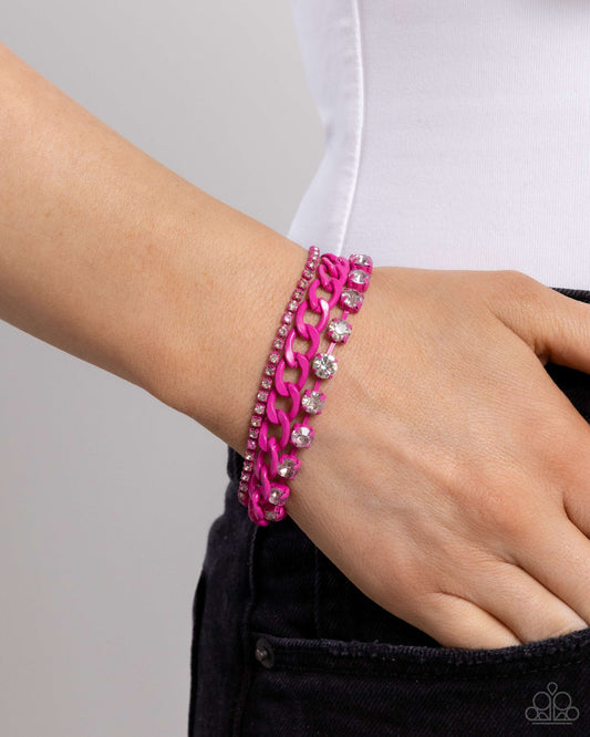 Colorful Canvas - pink - Paparazzi bracelet