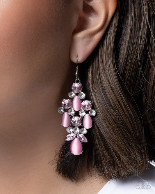 Colorful Cascade - pink - Paparazzi earrings