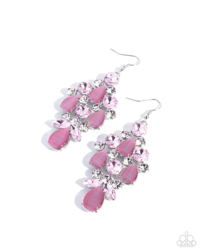 Colorful Cascade - pink - Paparazzi earrings