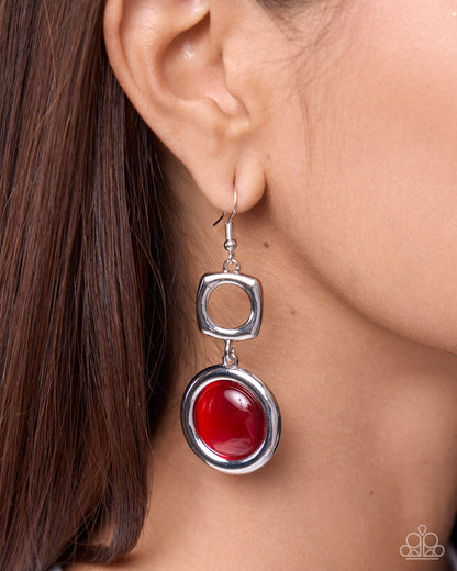 Colorful Cheer - red - Paparazzi earrings