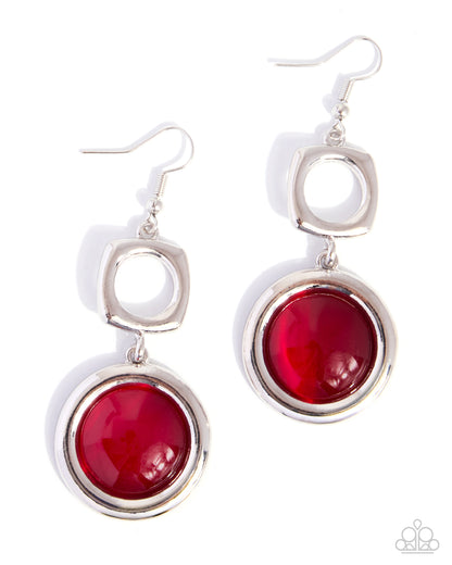 Colorful Cheer - red - Paparazzi earrings