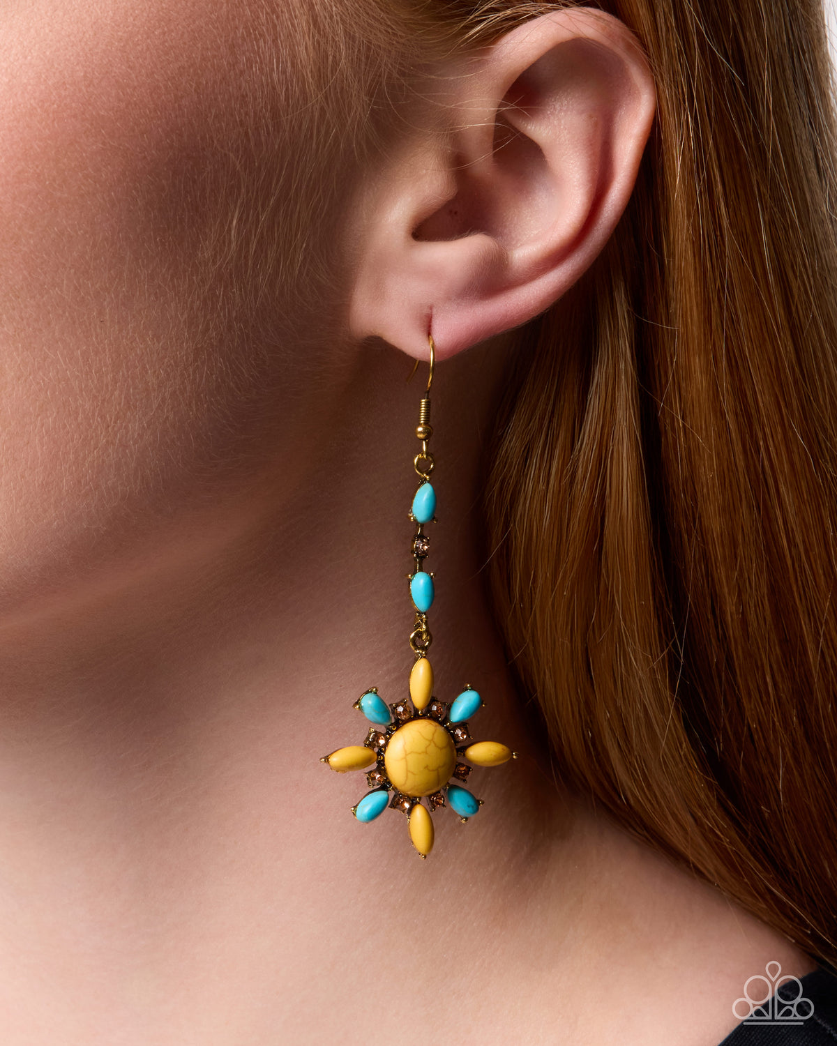 Colorful Combination - yellow - Paparazzi earrings