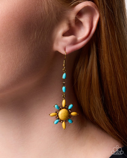 Colorful Combination - yellow - Paparazzi earrings