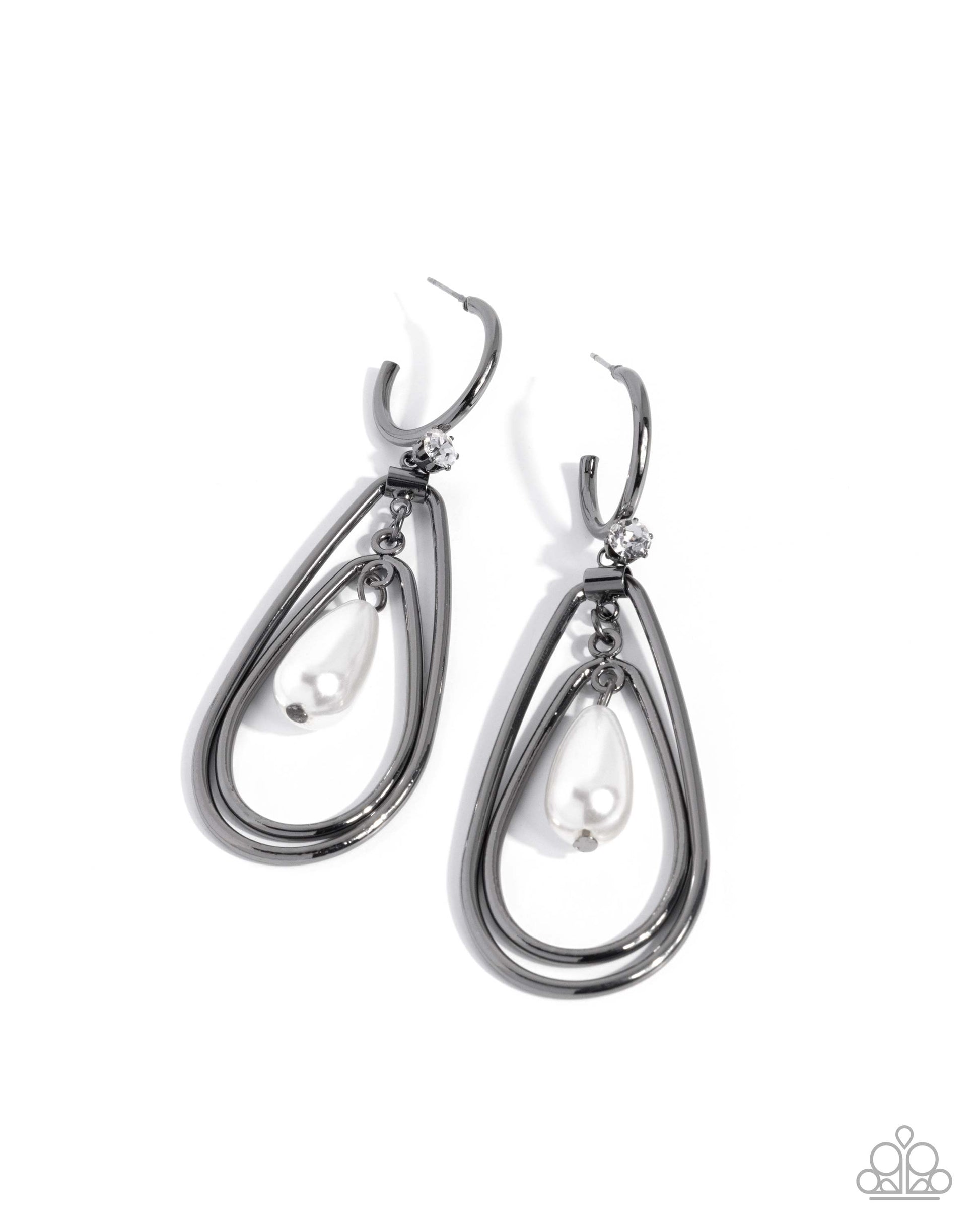 Colorful Composition - black - Paparazzi earrings