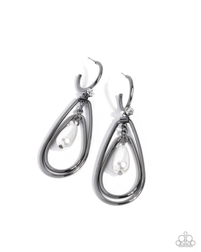 Colorful Composition - black - Paparazzi earrings