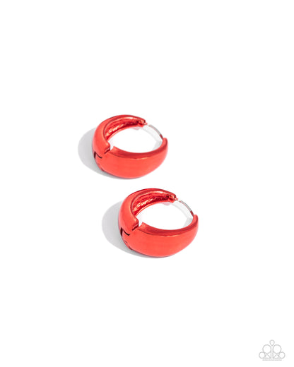 Colorful Curiosity - red - Paparazzi earrings