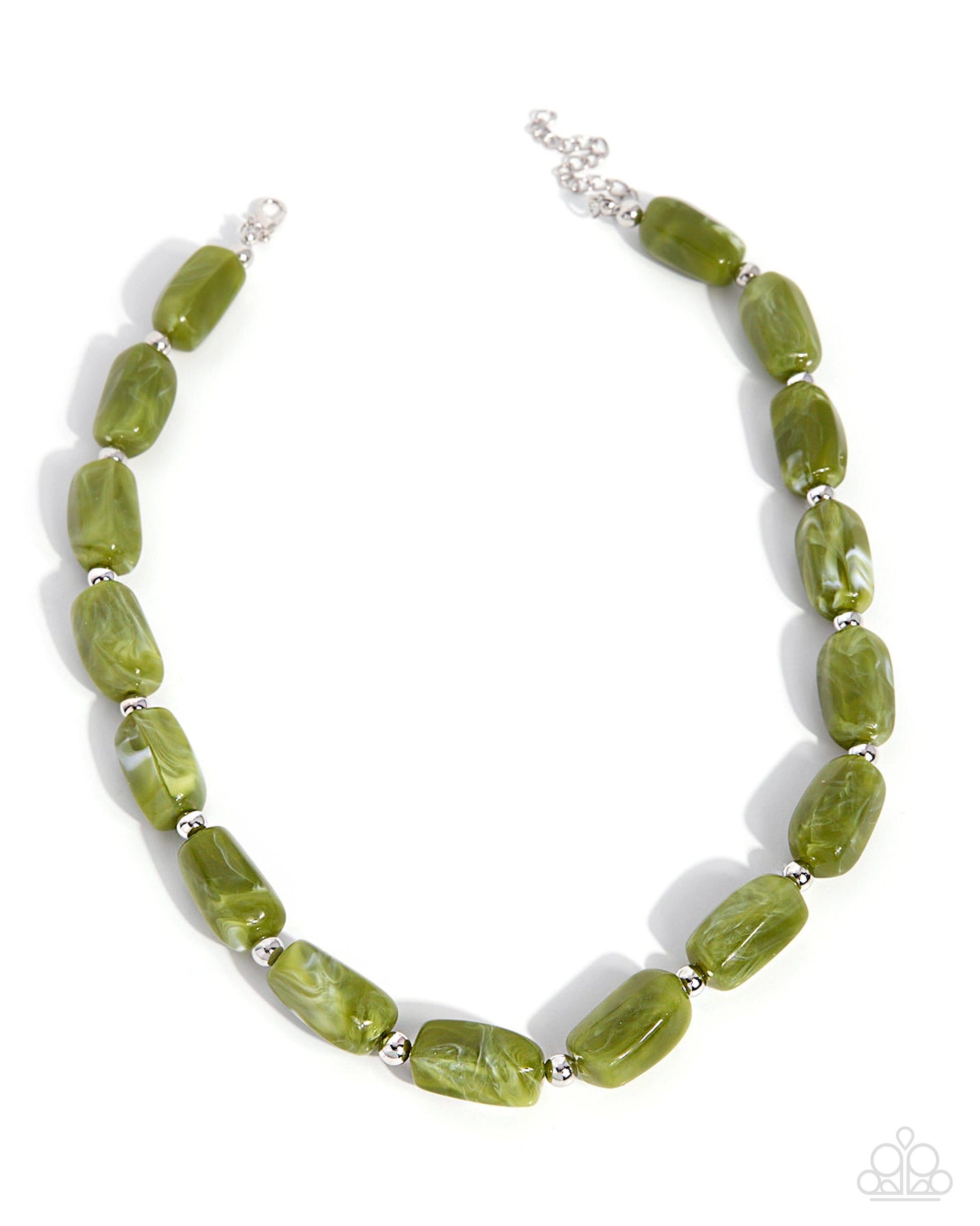 Colorfully Clear - green - Paparazzi necklace