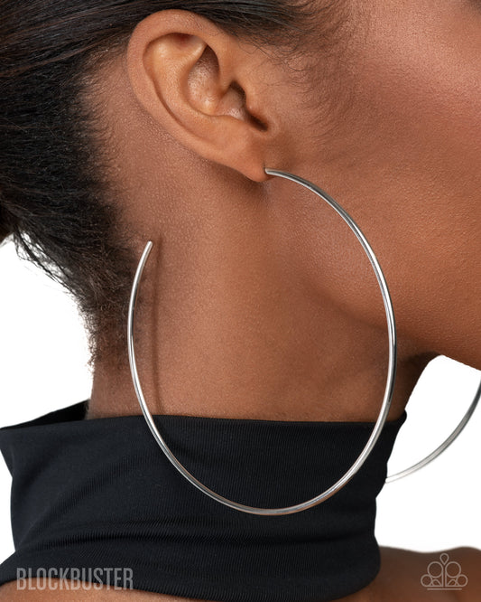 Colossal Couture - silver - Paparazzi earrings