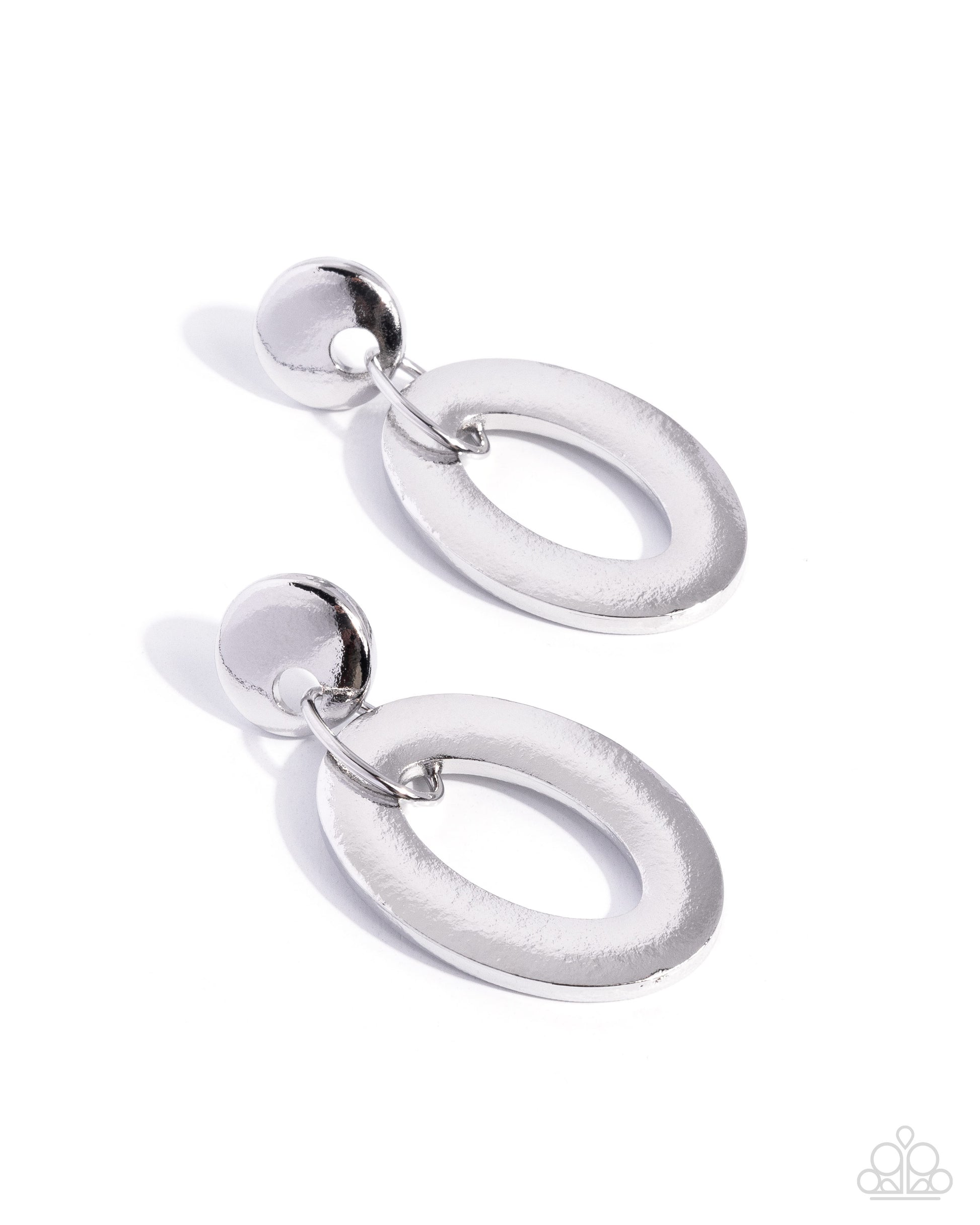 Comfortable Construction - silver - Paparazzi earrings