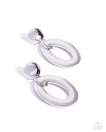 Comfortable Construction - silver - Paparazzi earrings