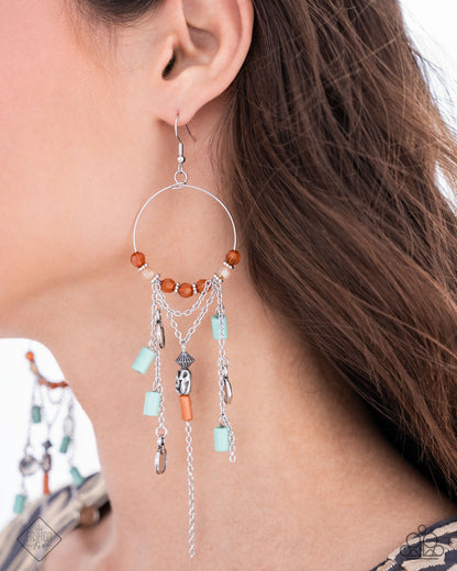 Commanding Cascade - blue - Paparazzi earrings